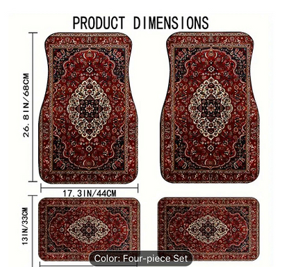 American Car Floor Mat 4-Piece Set – Durable Polyester Carpet Mats